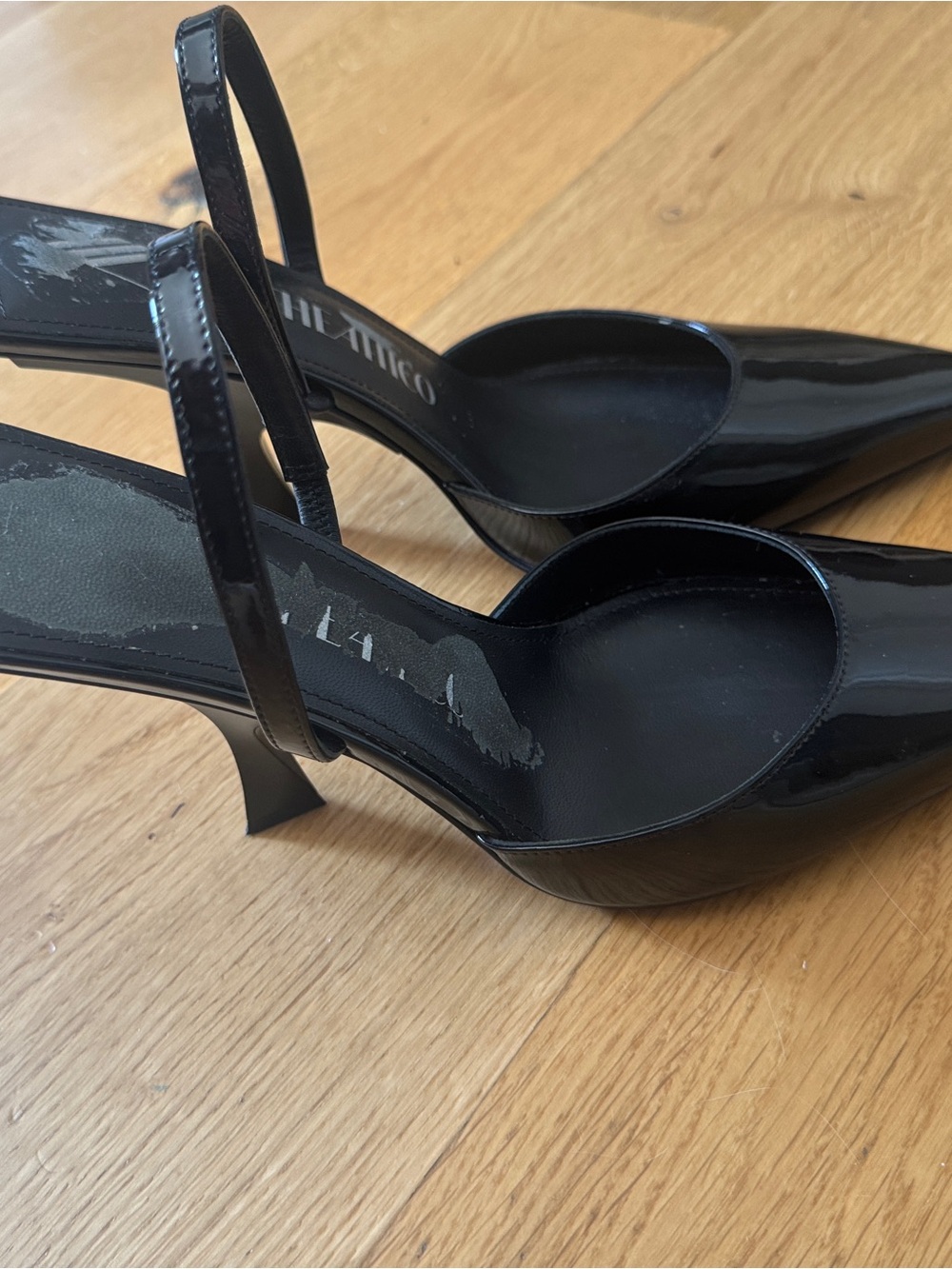 The Attico Black Patent Pointed-Toe Slingback Pump worn once 39.5 - Picture 8 of 12